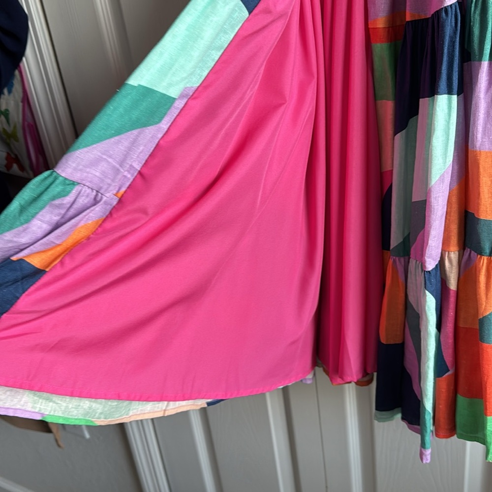 Hutch Multicolor Spaghetti Strap Wrap Dress with Pockets size Medium - Picture 3 of 6